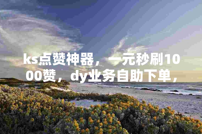 ks点赞神器，一元秒刷1000赞，dy业务自助下单，低价转发平台。
