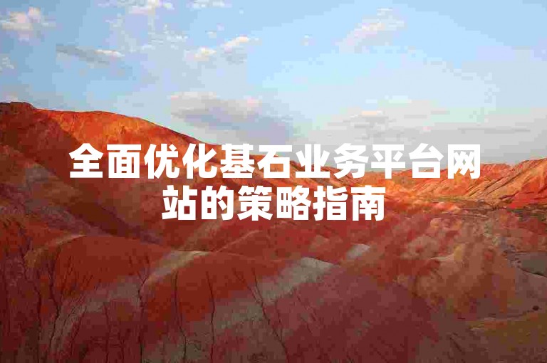 全面优化基石业务平台网站的策略指南