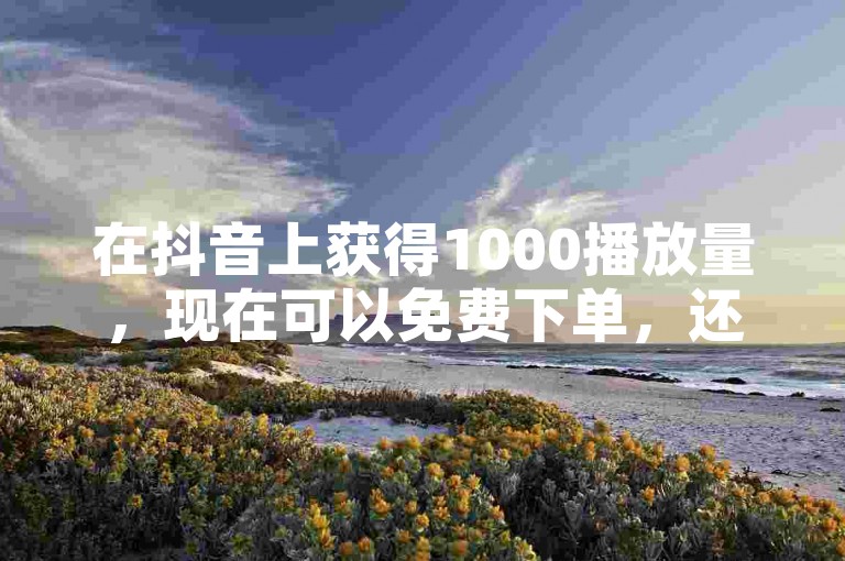在抖音上获得1000播放量，现在可以免费下单，还有1元换取100赞的自助服务网站。