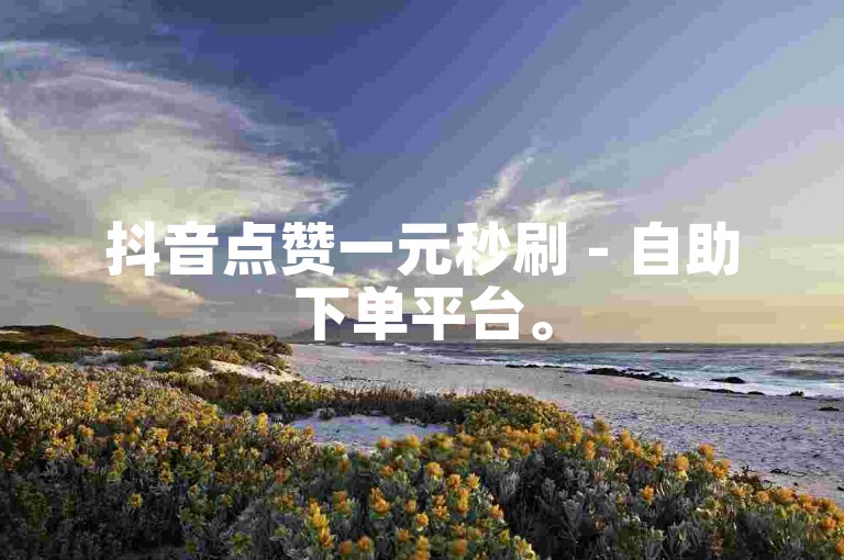 抖音点赞一元秒刷 - 自助下单平台。