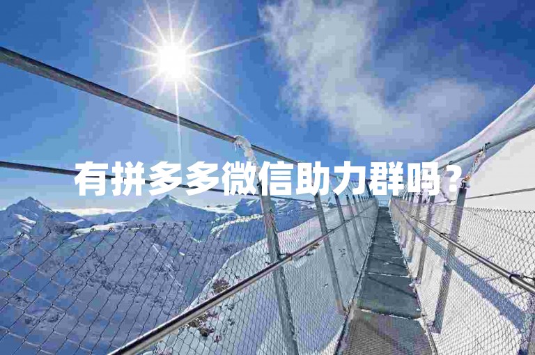 有拼多多微信助力群吗？