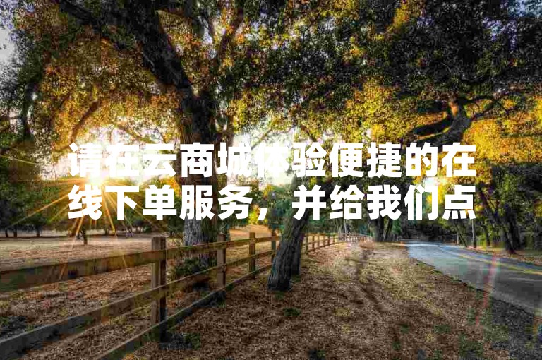 请在云商城体验便捷的在线下单服务，并给我们点个赞支持一下！
