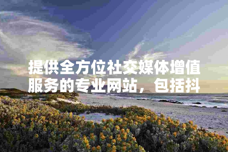 提供全方位社交媒体增值服务的专业网站，包括抖音点赞、QQ空间说说点赞等，让您的社交影响力轻松升级。
