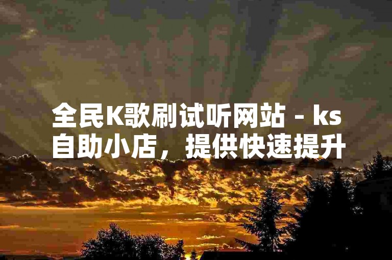 全民K歌刷试听网站 - ks自助小店，提供快速提升歌曲播放量的服务。
