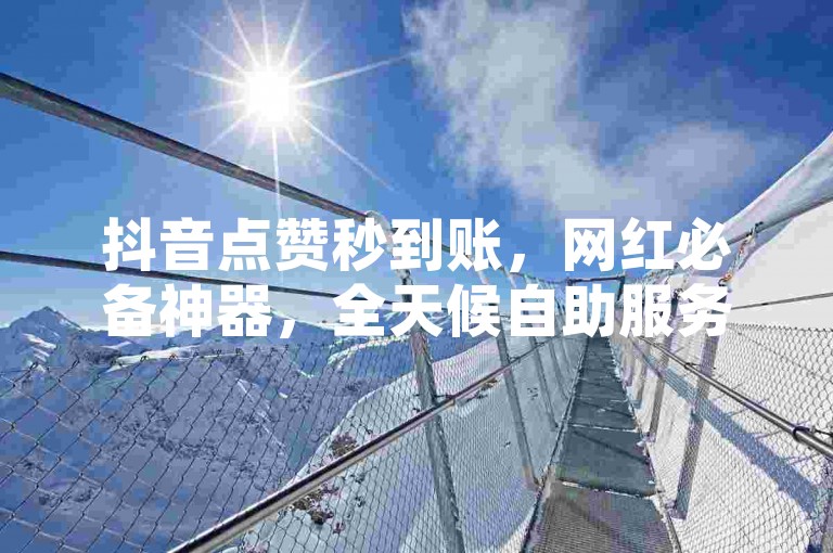 抖音点赞秒到账，网红必备神器，全天候自助服务。