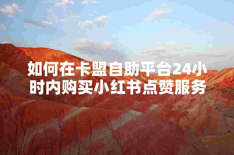 如何在卡盟自助平台24小时内购买小红书点赞服务？