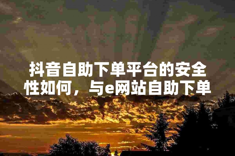 抖音自助下单平台的安全性如何，与e网站自助下单平台有何不同？