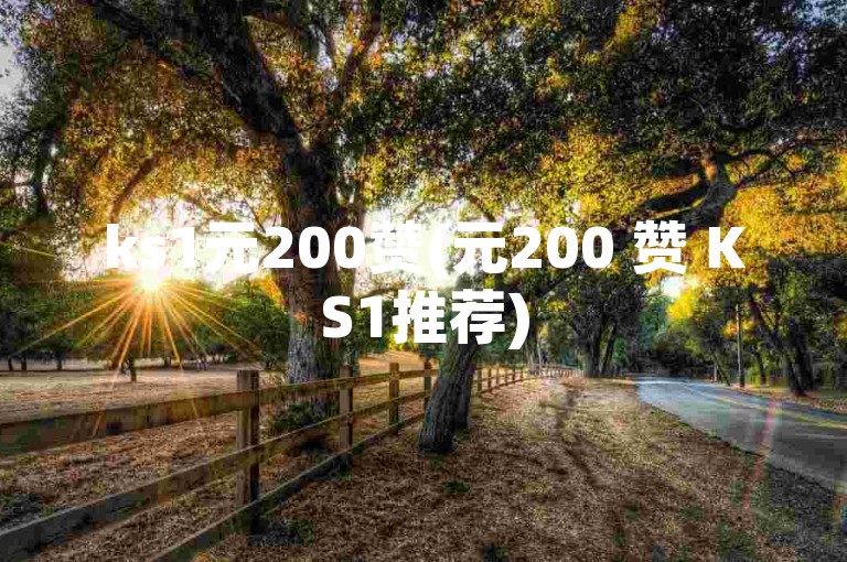 ks1元200赞(元200 赞 KS1推荐)