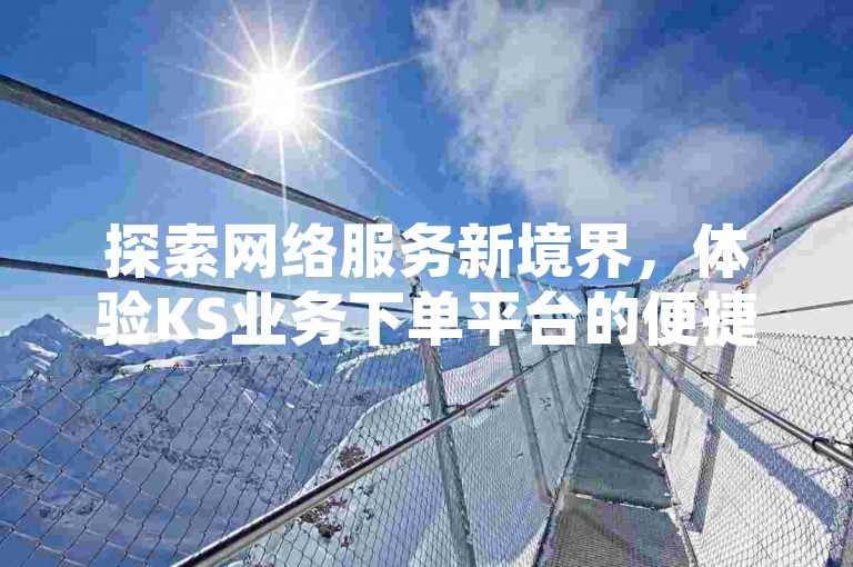 探索网络服务新境界，体验KS业务下单平台的便捷与高效，全天候自助操作，轻松获取您所需的增值服务。