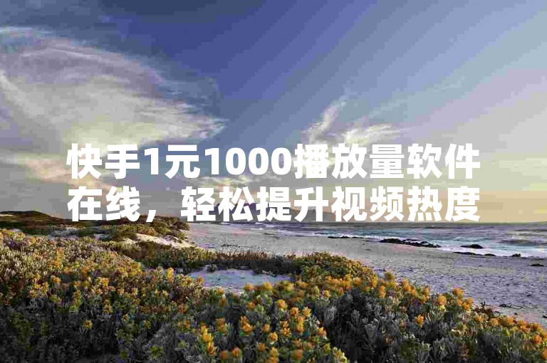 快手1元1000播放量软件在线，轻松提升视频热度。