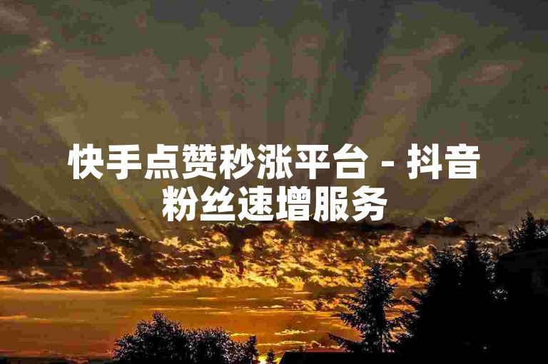 快手点赞秒涨平台 - 抖音粉丝速增服务