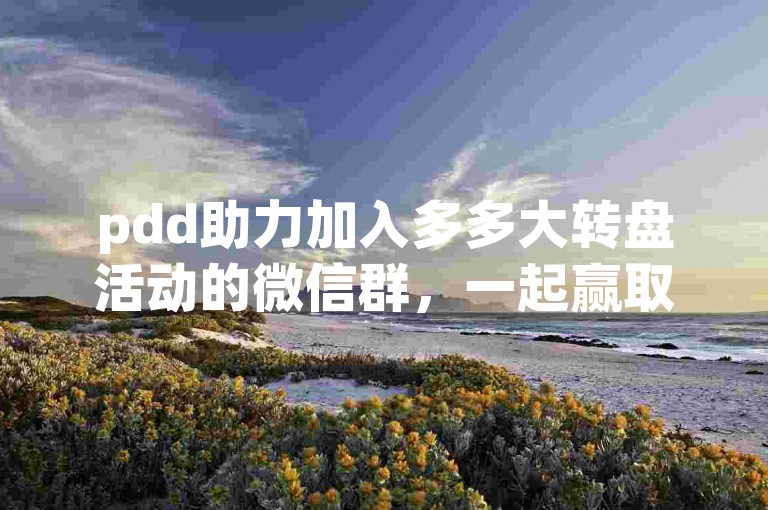 pdd助力加入多多大转盘活动的微信群，一起赢取更多福利吧！