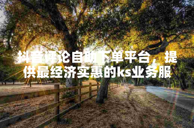 抖音评论自助下单平台，提供最经济实惠的ks业务服务。