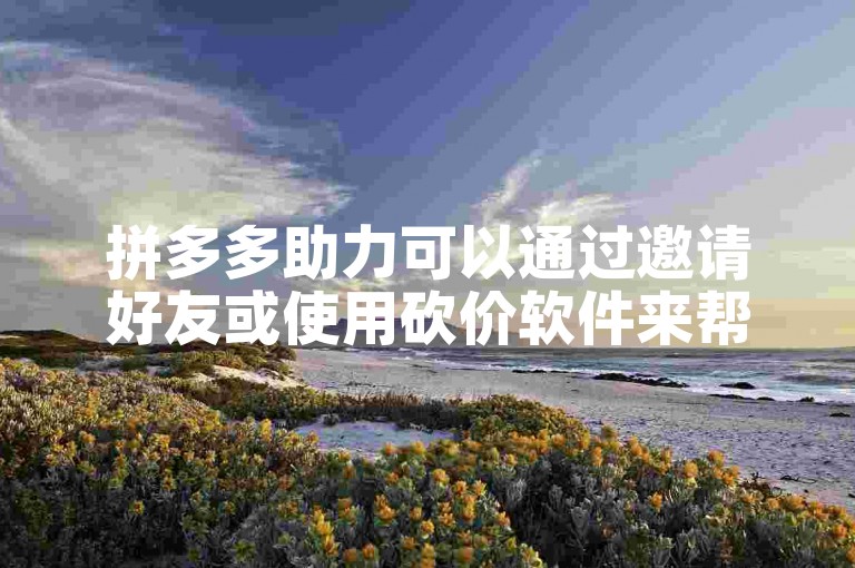 拼多多助力可以通过邀请好友或使用砍价软件来帮忙助力。