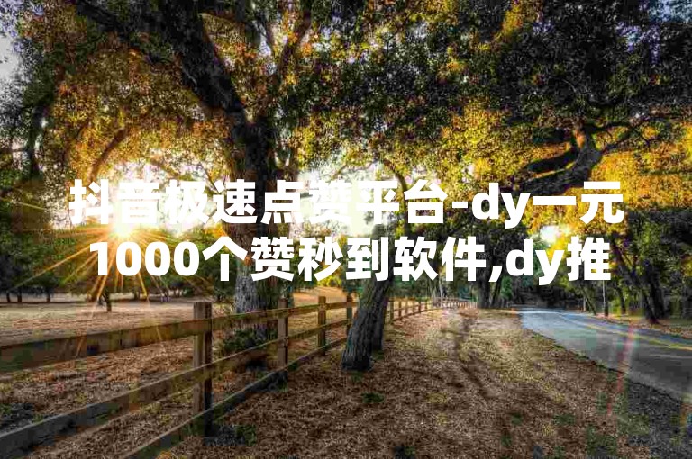 抖音极速点赞平台-dy一元1000个赞秒到软件,dy推广自助网站低价。