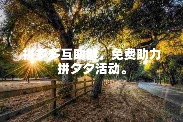 拼多多互助群，免费助力拼夕夕活动。
