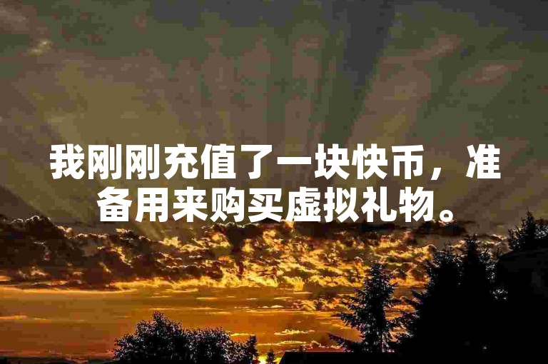 我刚刚充值了一块快币，准备用来购买虚拟礼物。
