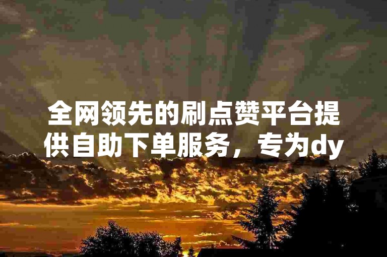 全网领先的刷点赞平台提供自助下单服务，专为dy业务设计。