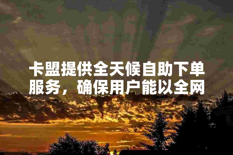 卡盟提供全天候自助下单服务，确保用户能以全网最低价格享受便捷服务。