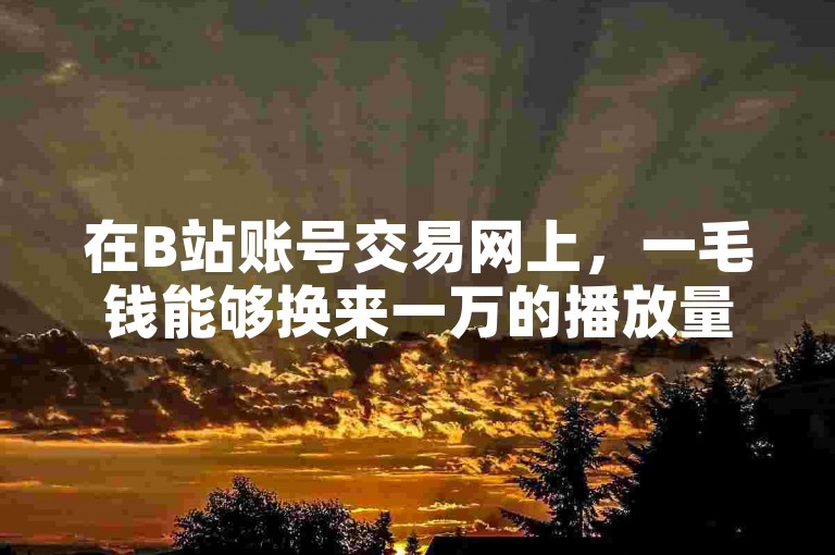 在B站账号交易网上，一毛钱能够换来一万的播放量。