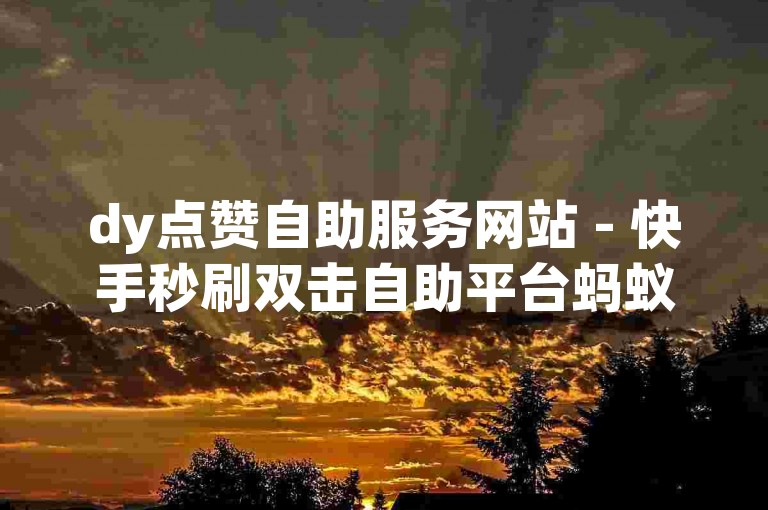 dy点赞自助服务网站 - 快手秒刷双击自助平台蚂蚁