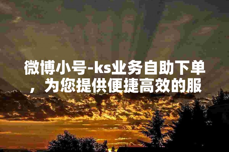 微博小号-ks业务自助下单，为您提供便捷高效的服务体验。
