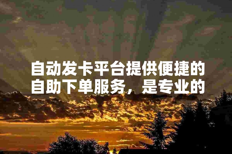 自动发卡平台提供便捷的自助下单服务，是专业的卡盟平台，专注于抖音业务和评论下单。