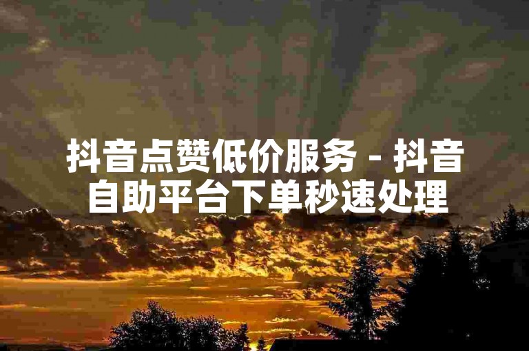 抖音点赞低价服务 - 抖音自助平台下单秒速处理