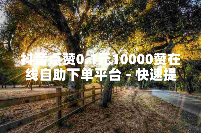 抖音点赞0.1元10000赞在线自助下单平台 - 快速提升视频热度。