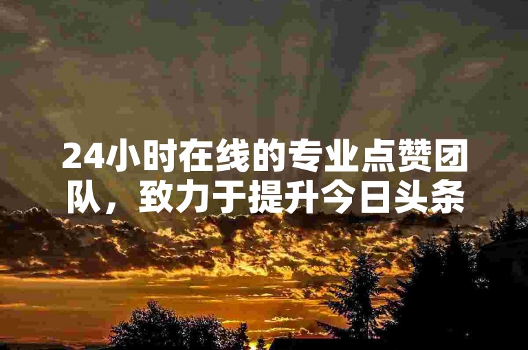 24小时在线的专业点赞团队，致力于提升今日头条内容的影响力，让优质粉丝增长不再困难。