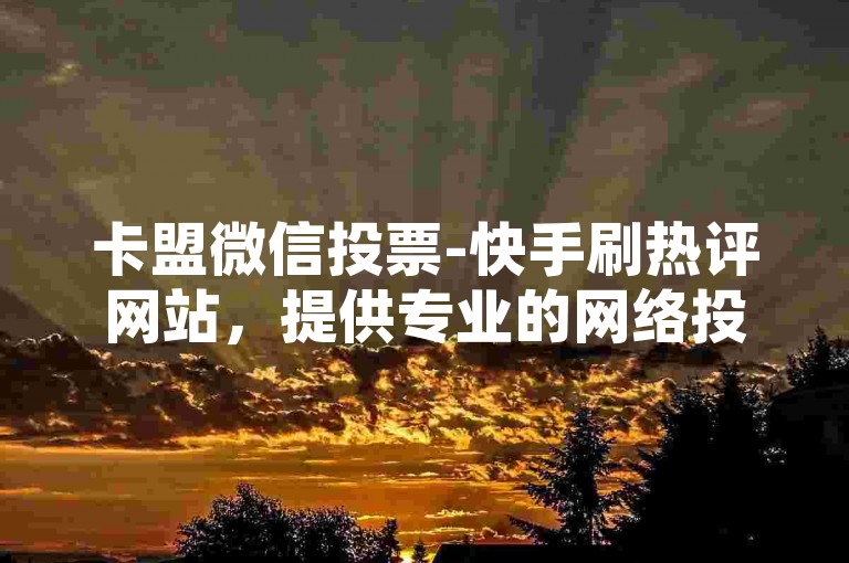 卡盟微信投票-快手刷热评网站，提供专业的网络投票和评论服务。