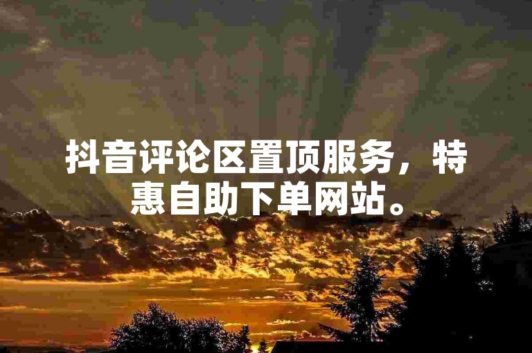 抖音评论区置顶服务，特惠自助下单网站。
