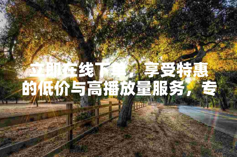 立即在线下单，享受特惠的低价与高播放量服务，专属优惠即刻领取。
