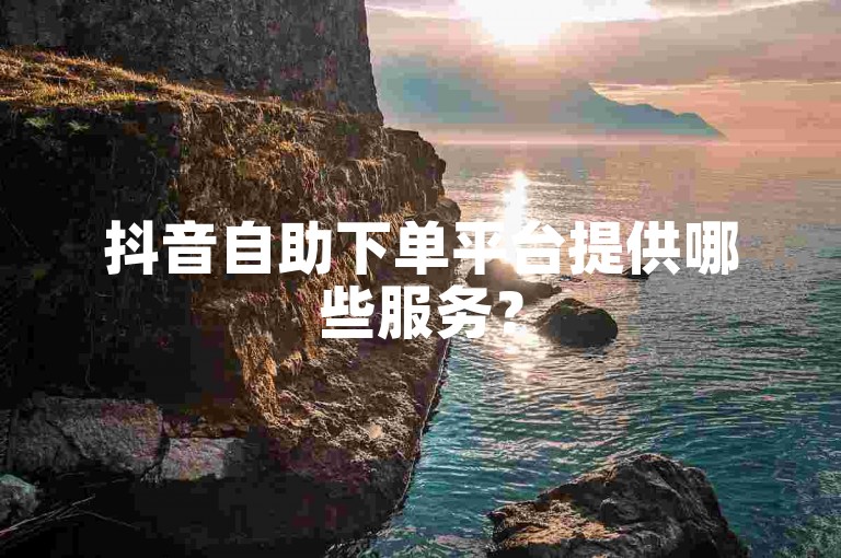 抖音自助下单平台提供哪些服务？