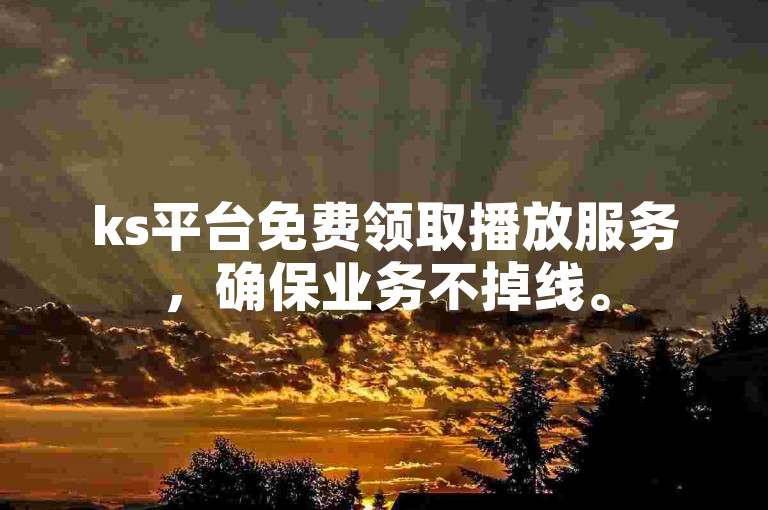 ks平台免费领取播放服务，确保业务不掉线。
