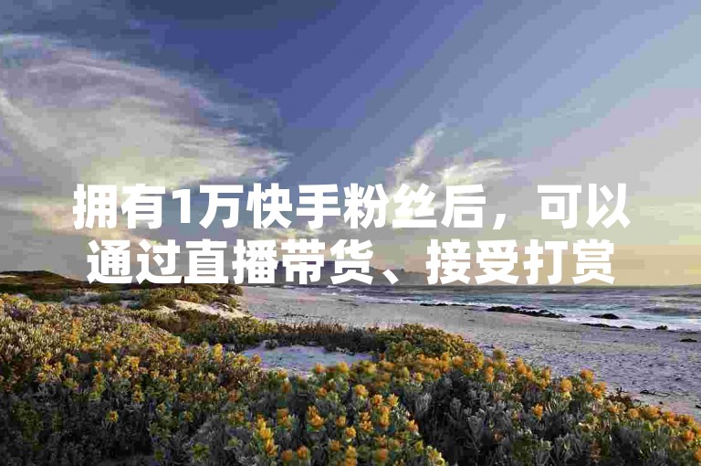 拥有1万快手粉丝后，可以通过直播带货、接受打赏或参与平台推广活动等方式赚钱，同时你提到的子潇网络快手平台下载可能是一个相关的资源或工具。