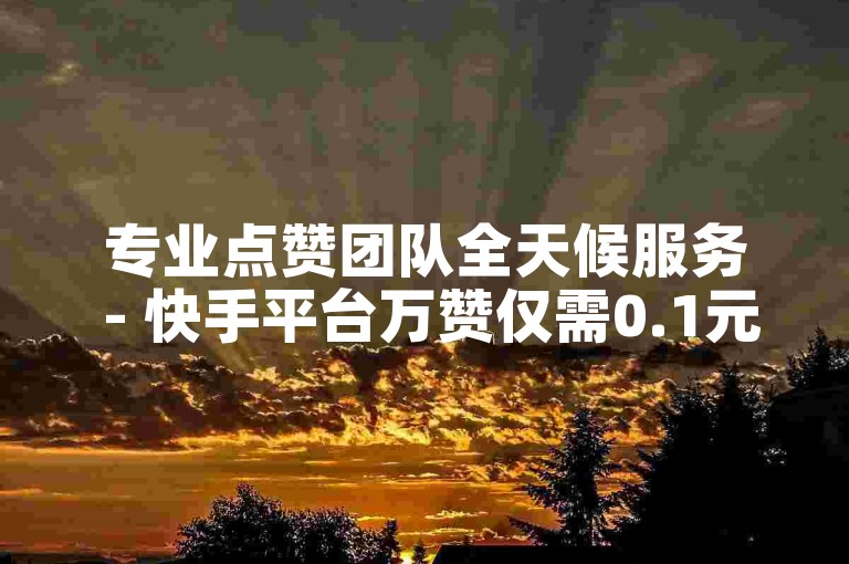 专业点赞团队全天候服务 - 快手平台万赞仅需0.1元