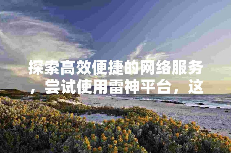 探索高效便捷的网络服务，尝试使用雷神平台，这是一个专业的dy业务自助下单网站，全天候为您提供不间断的服务。