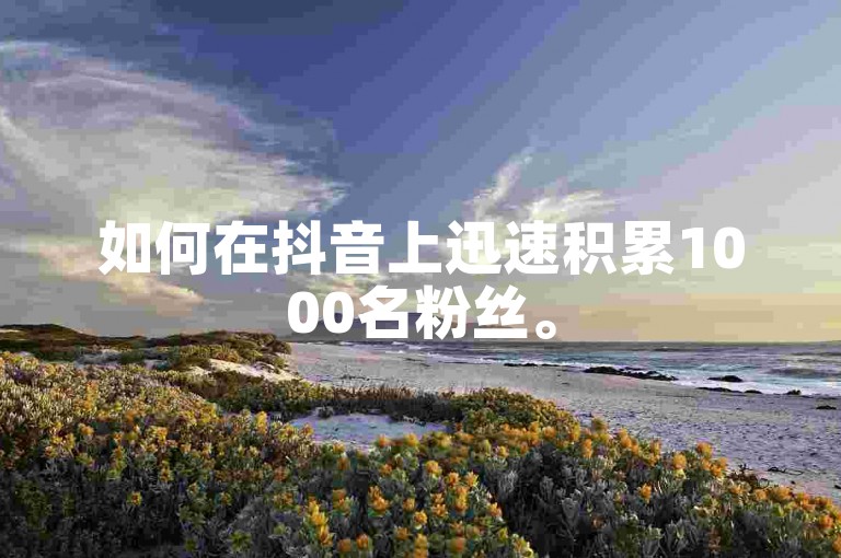 如何在抖音上迅速积累1000名粉丝。