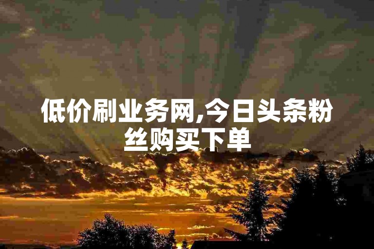 低价刷业务网,今日头条粉丝购买下单