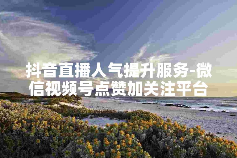 抖音直播人气提升服务-微信视频号点赞加关注平台