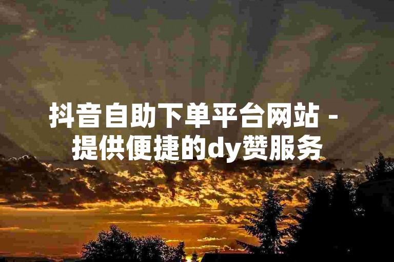 抖音自助下单平台网站 - 提供便捷的dy赞服务