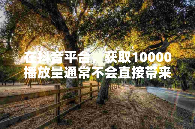 在抖音平台，获取10000播放量通常不会直接带来现金收益，因为播放量本身并不等同于收入。