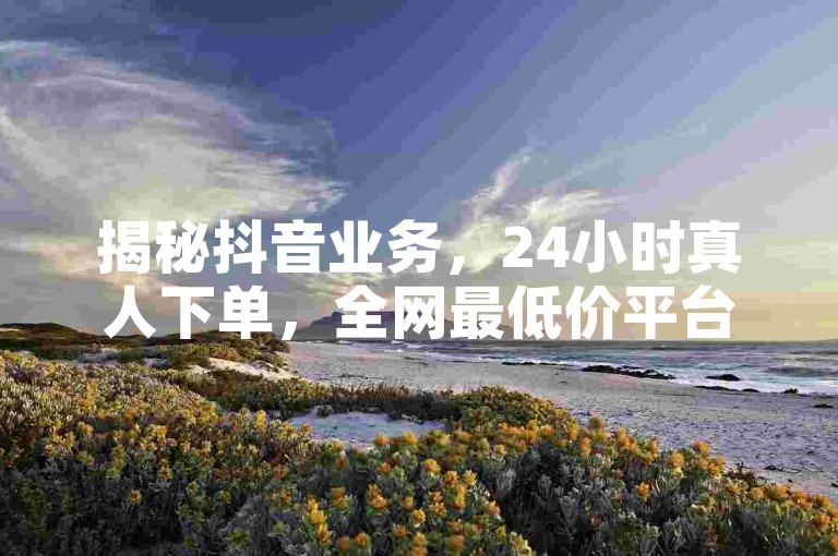 揭秘抖音业务，24小时真人下单，全网最低价平台。