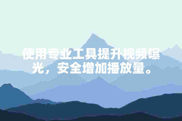 使用专业工具提升视频曝光，安全增加播放量。