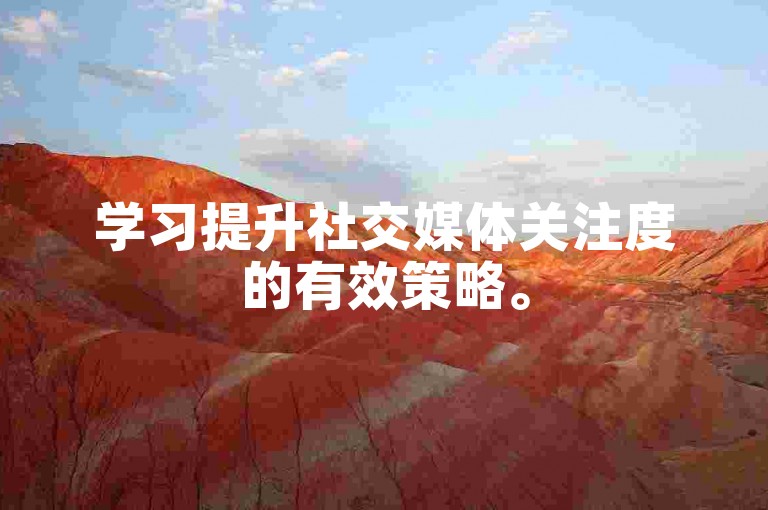 学习提升社交媒体关注度的有效策略。