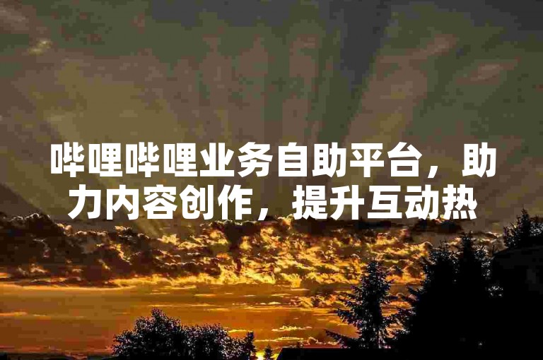 哔哩哔哩业务自助平台，助力内容创作，提升互动热度。