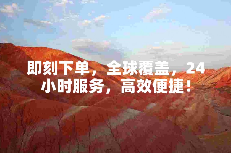 即刻下单，全球覆盖，24小时服务，高效便捷！