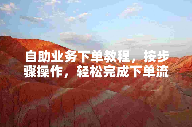 自助业务下单教程，按步骤操作，轻松完成下单流程。