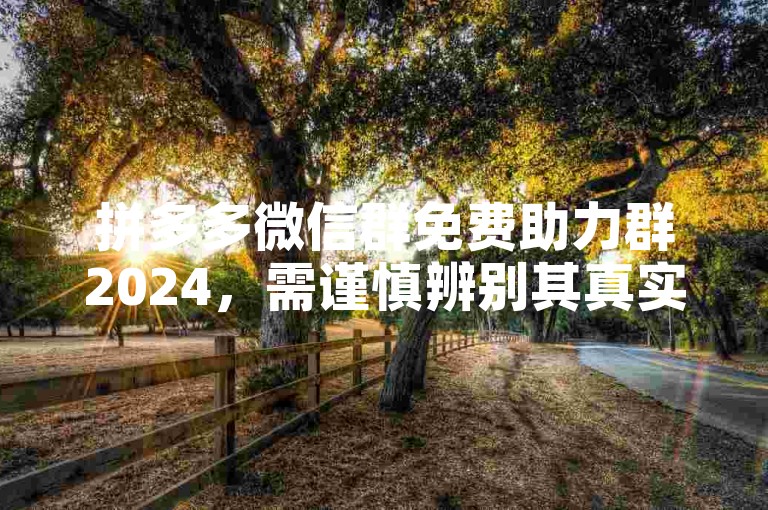 拼多多微信群免费助力群2024，需谨慎辨别其真实性。